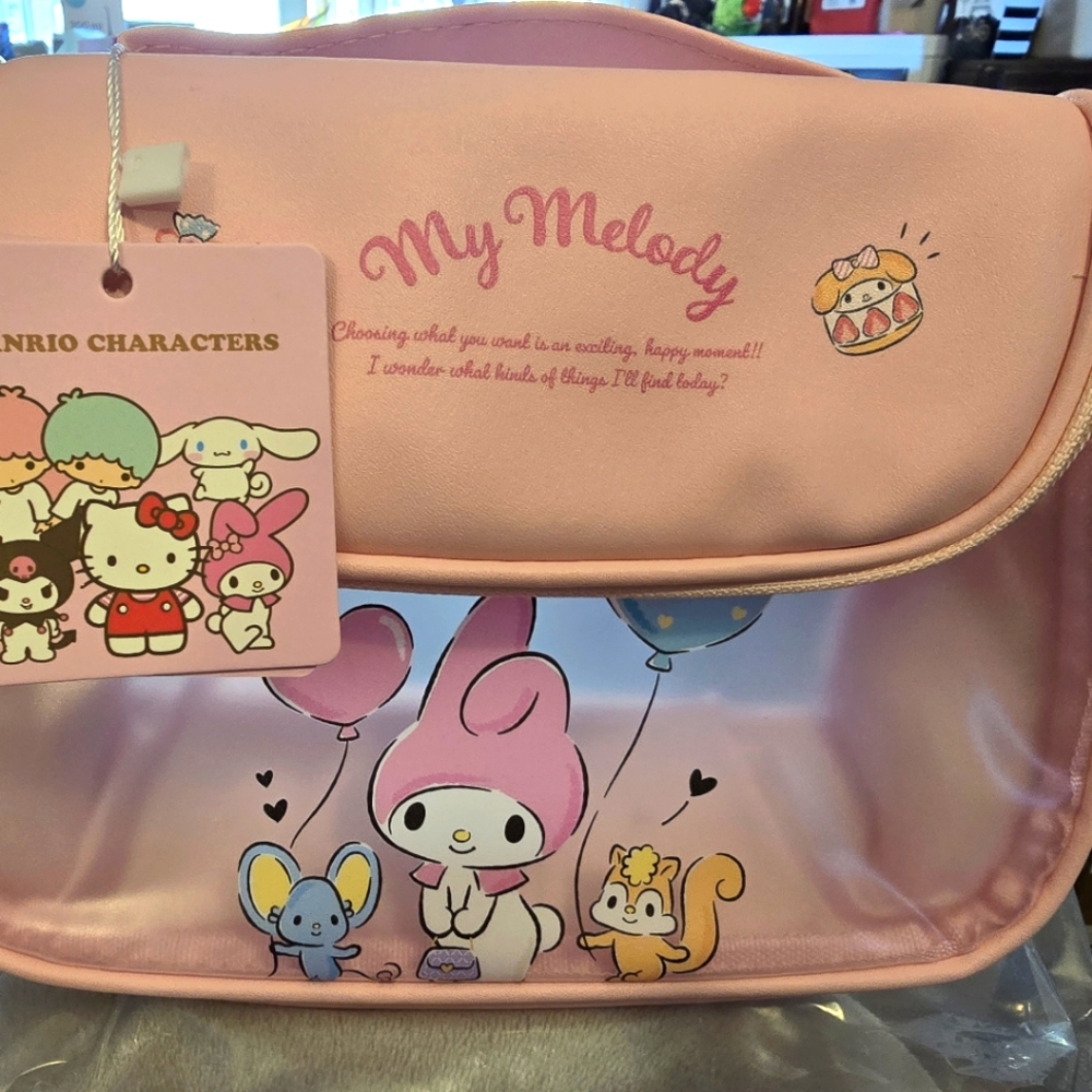 NWT 🧜♀️ MY MELODY by SANRIO Pink/Clear Hangable Toiletry/Cosmetics Bag